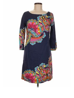Lilly Pulitzer Navy Dress with Pink, Yellow & Turquoise Paisley Print